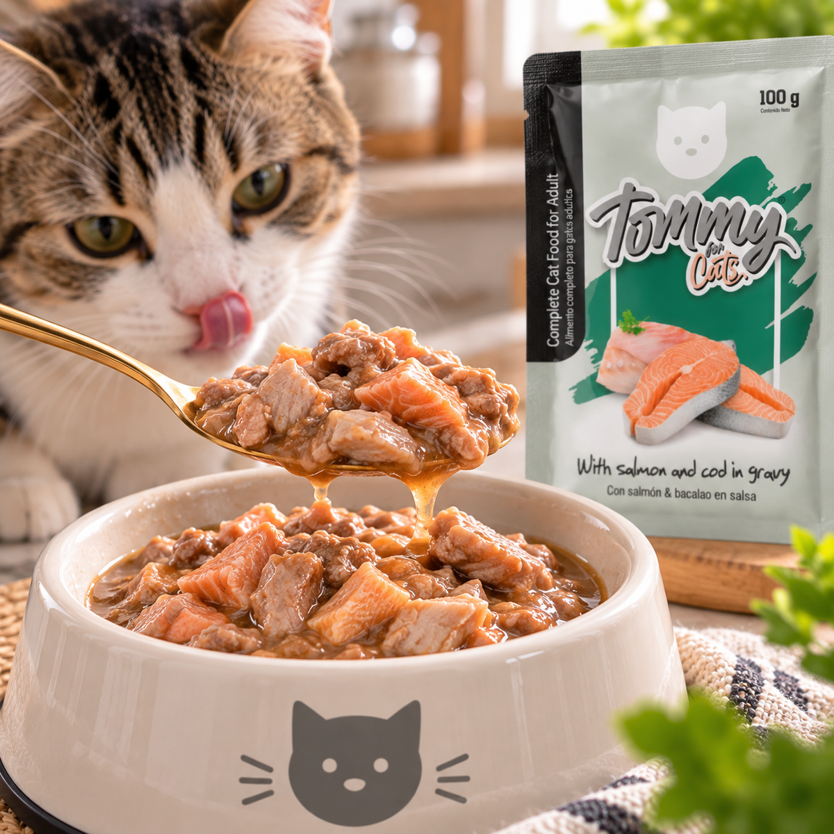 Pouch Tommy Cats Salmón * 100 gr