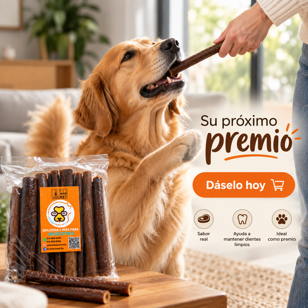 Palitos de Carne para Perros – Snack Natural 500 g