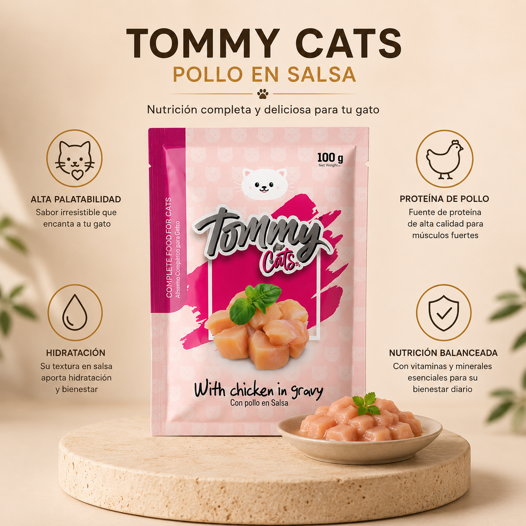 Pouch Tommy Cats Pollo * 100 gr
