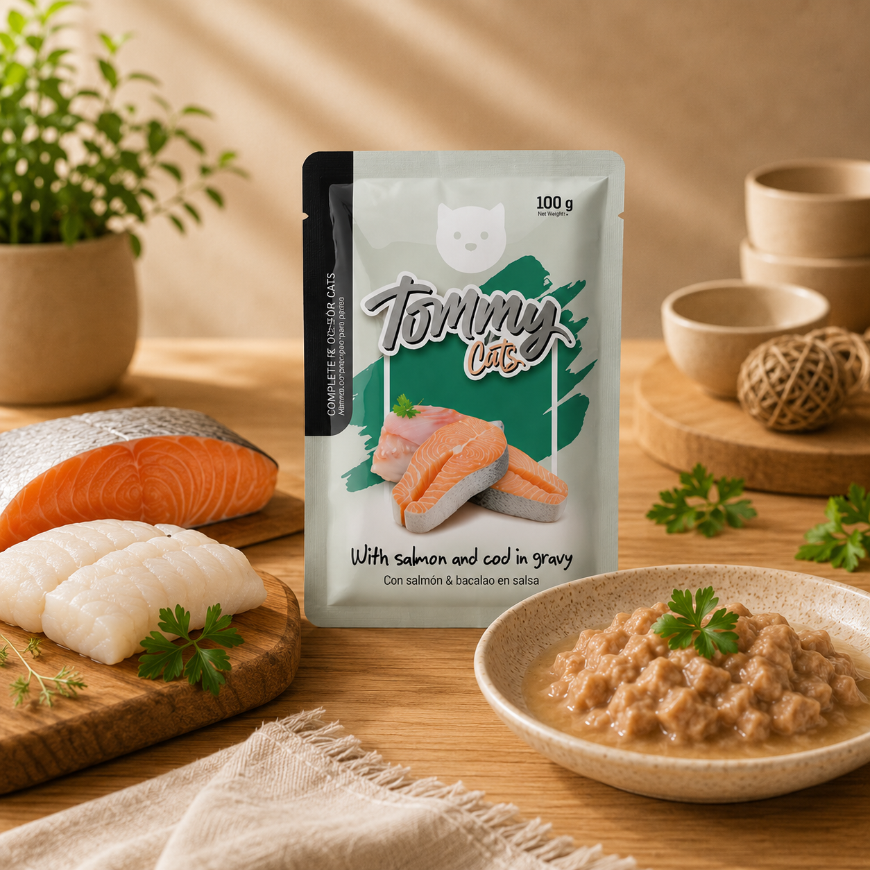 Pouch Tommy Cats Salmón * 100 gr