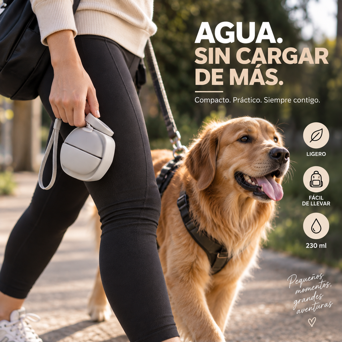 Bebedero Plegable 3 en 1 para Perros – 230 ml