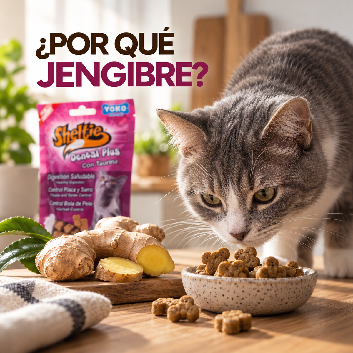 Sheltie Dental Plus para Gatos con Taurina y Jengibre