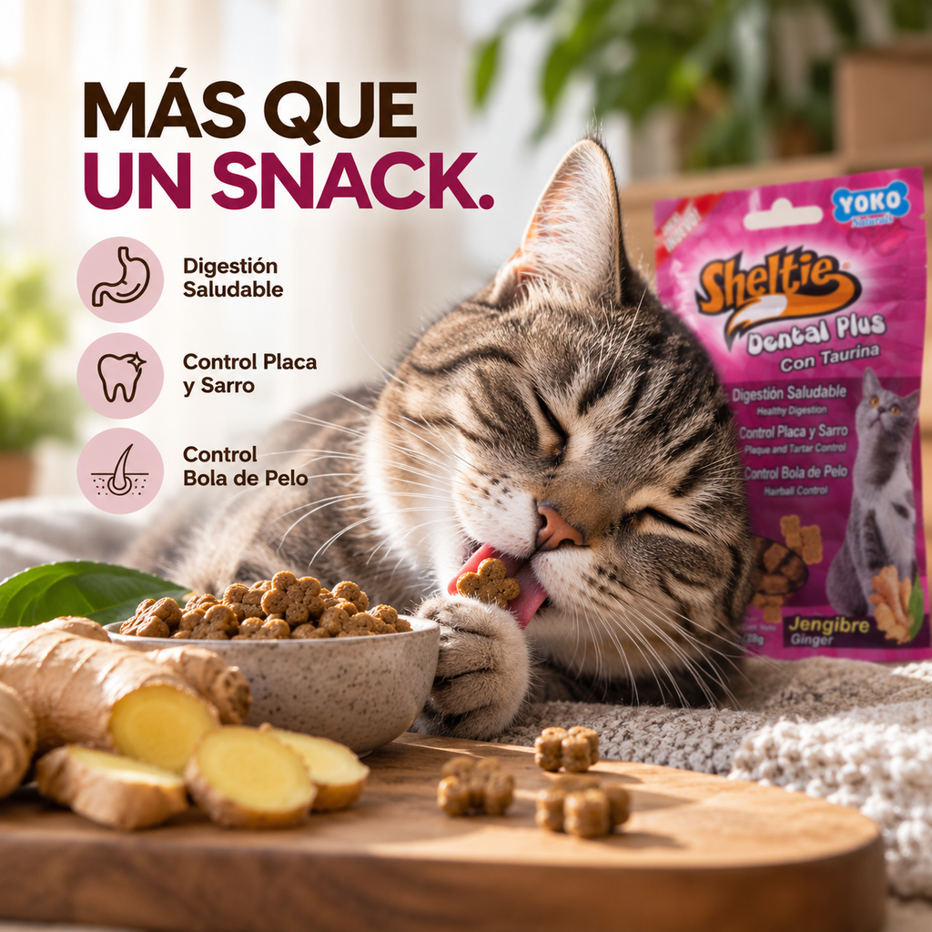 Sheltie Dental Plus para Gatos con Taurina y Jengibre