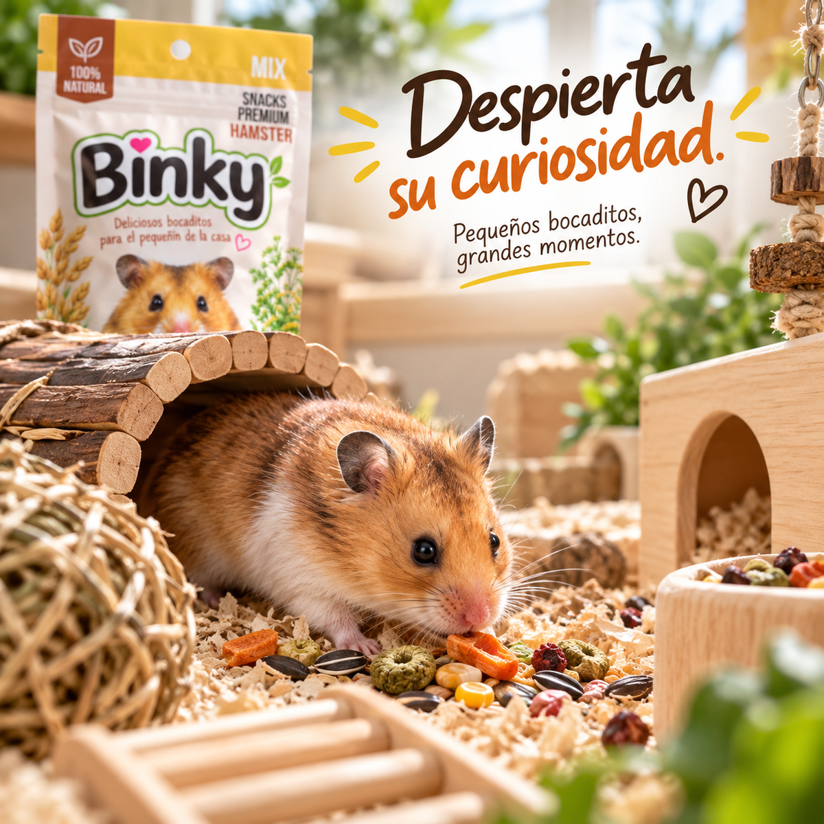 Binky Snacks Premium Mix para Hámsters – Vegetales y Hierbas * 60 gr