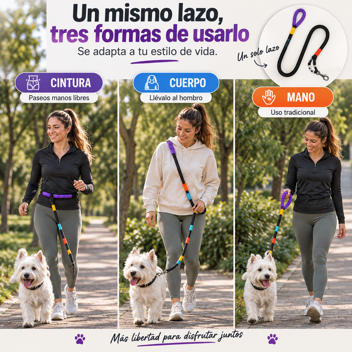 Lazo Manos Libres con mango acolchado